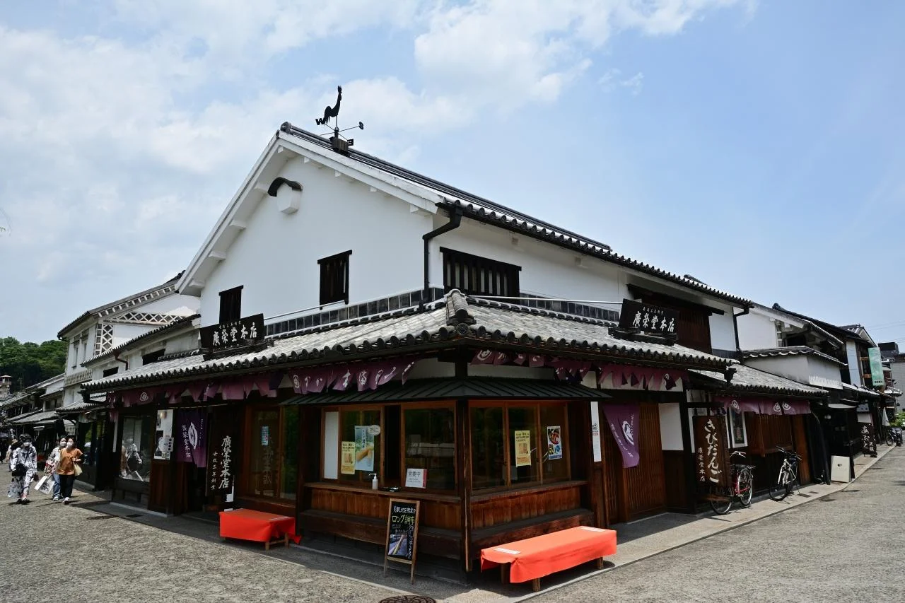 冈山仓敷美观地区乘船游览美丽街道 街景四