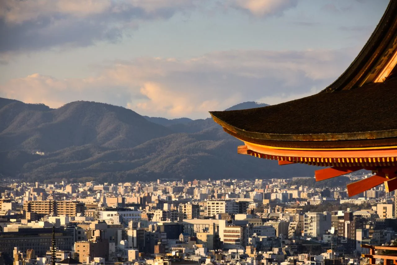 겨울 교토 여행 후시미이나리, 기요미즈테라 입구의 석양