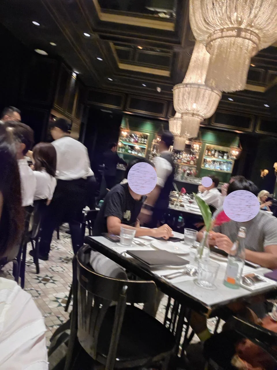 Bathtub positioned next to the octagonal window